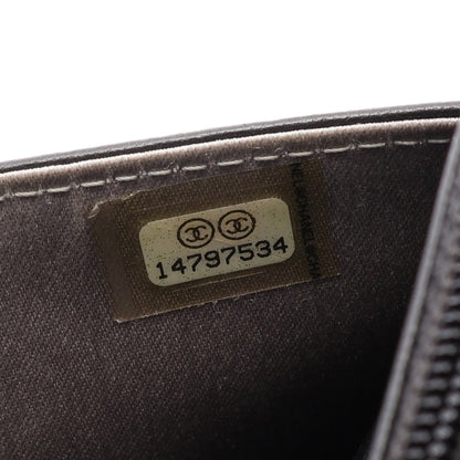 カメリア チェーンウォレット ラムスキン ブラック シルバー金具 シャネル