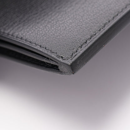 ケリーポケット ロング 二つ折り長財布 シェーブルシャムキラ ブラック シルバー金具 W刻印 エルメス