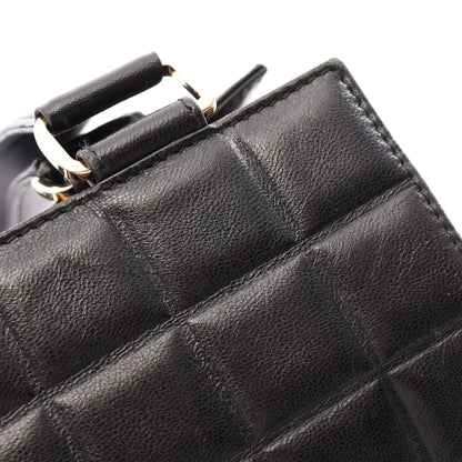 チョコバー ハンドバッグ ラムスキン ブラック ゴールド金具 シャネル