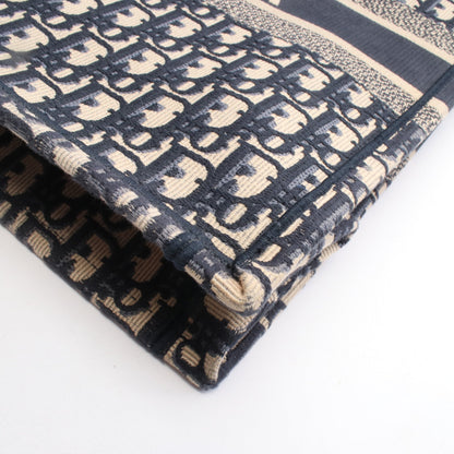 BOOK TOTE ブックトート ラージ オブリーク ハンドバッグ トートバッグ キャンバス ネイビー ベージュ クリスチャンディオール