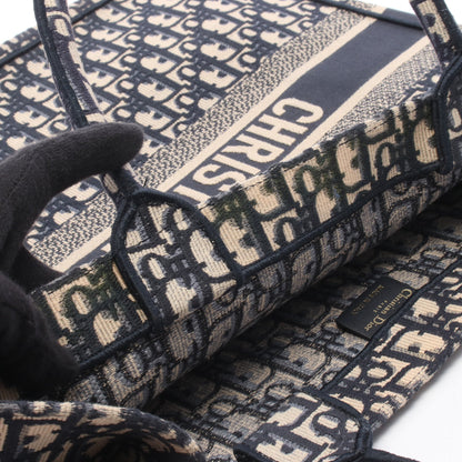 BOOK TOTE ブックトート ラージ オブリーク ハンドバッグ トートバッグ キャンバス ネイビー ベージュ クリスチャンディオール