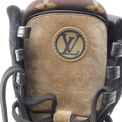 LVアークライトライン ブーツ スエード ファブリック レザー グレーブラウン ブラック ルイヴィトン シューズ LOUIS VUITTON
