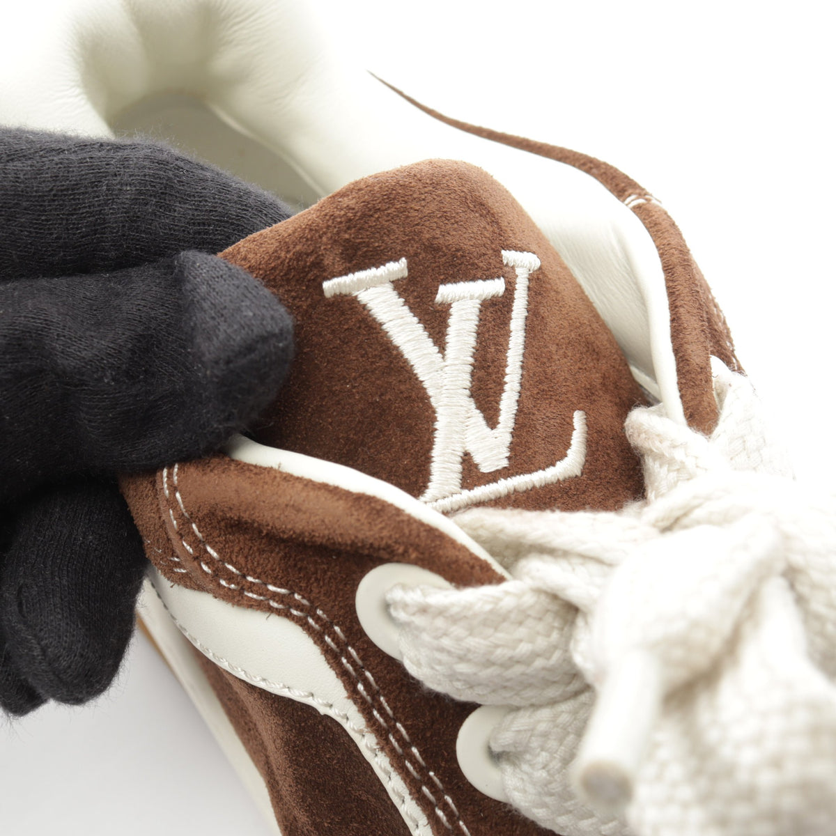 LVティルテッド スニーカー スエード レザー ブラウン ホワイト ルイヴィトン シューズ LOUIS VUITTON