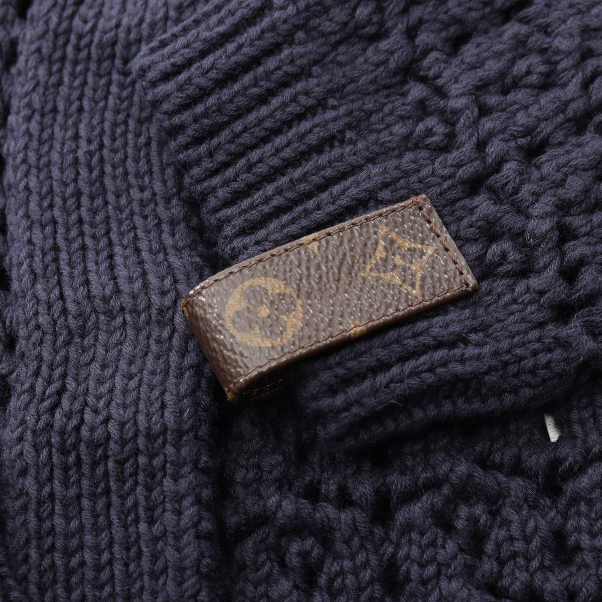 クロシェニット クロップド カーディガン コットン カシミヤ ネイビー ルイヴィトン トップス LOUIS VUITTON