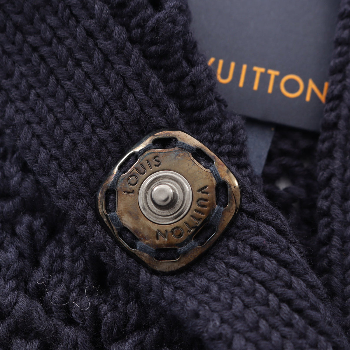 クロシェニット クロップド カーディガン コットン カシミヤ ネイビー ルイヴィトン トップス LOUIS VUITTON