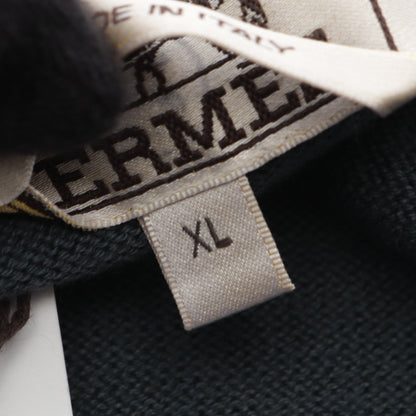 ジップアップ ニット カーディガン コットン カシミヤ ブルーグレー ネイビー グレー エルメス トップス HERMES