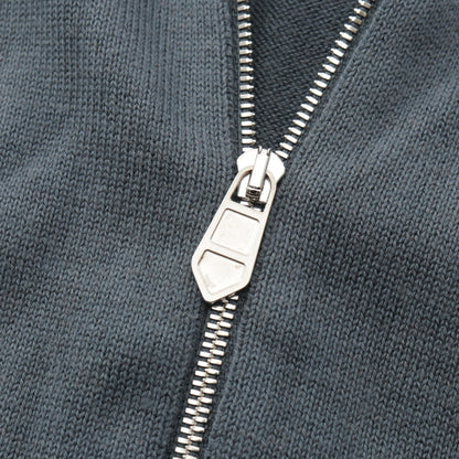 ジップアップ ニット カーディガン コットン カシミヤ ブルーグレー ネイビー グレー エルメス トップス HERMES