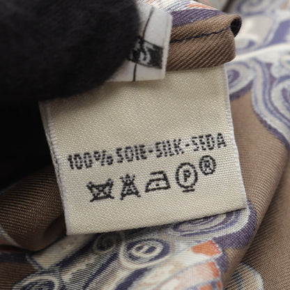 総柄 長袖 シャツ シルク ブラウン マルチカラー エルメス トップス HERMES