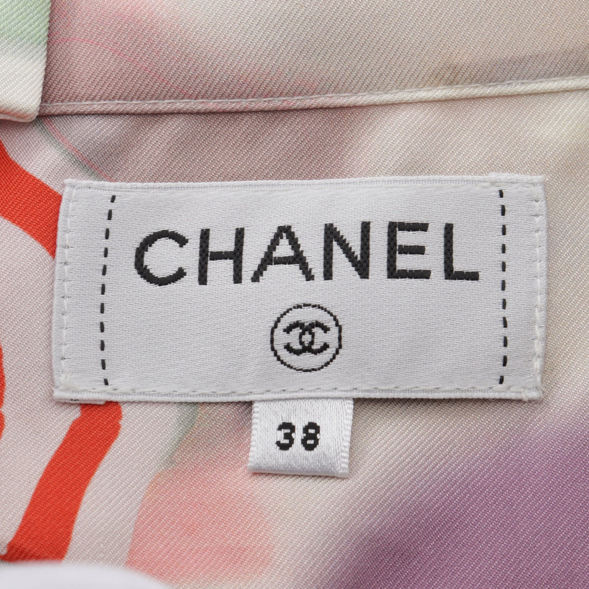ココマーク プリーツ スカート シルク オフホワイト マルチカラー シャネル ボトムス CHANEL