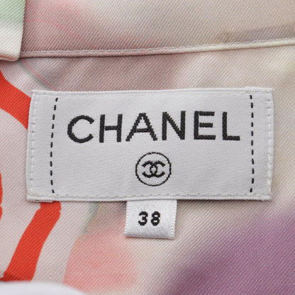 ココマーク プリーツ スカート シルク オフホワイト マルチカラー シャネル ボトムス CHANEL