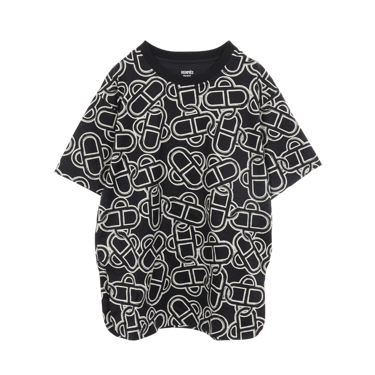 マキシ マイヨン エケストル 半袖Tシャツ コットン ブラック ホワイト エルメス トップス HERMES