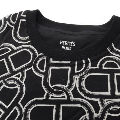 マキシ マイヨン エケストル 半袖Tシャツ コットン ブラック ホワイト エルメス トップス HERMES
