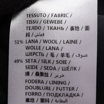 フェイクパール フリル テーラードジャケット ウール シルク ブラック グッチ