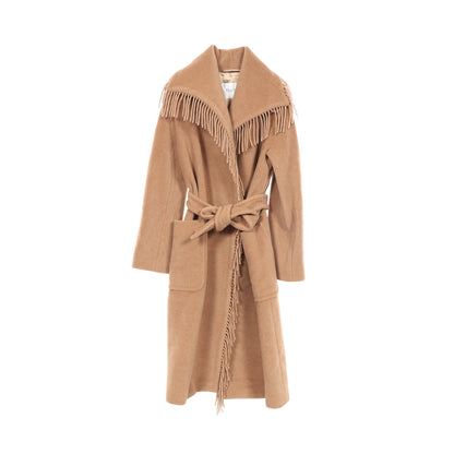 フリンジ ガウンコート キャメル ベージュ マックスマーラ アウター Max Mara