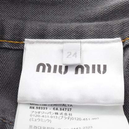 シャンブレージーンズ デニムパンツ コットン グレー ミュウミュウ ボトムス miu miu
