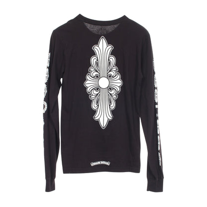 スクロールラベル 長袖Tシャツ コットン ブラック クロムハーツ トップス Chrome Hearts