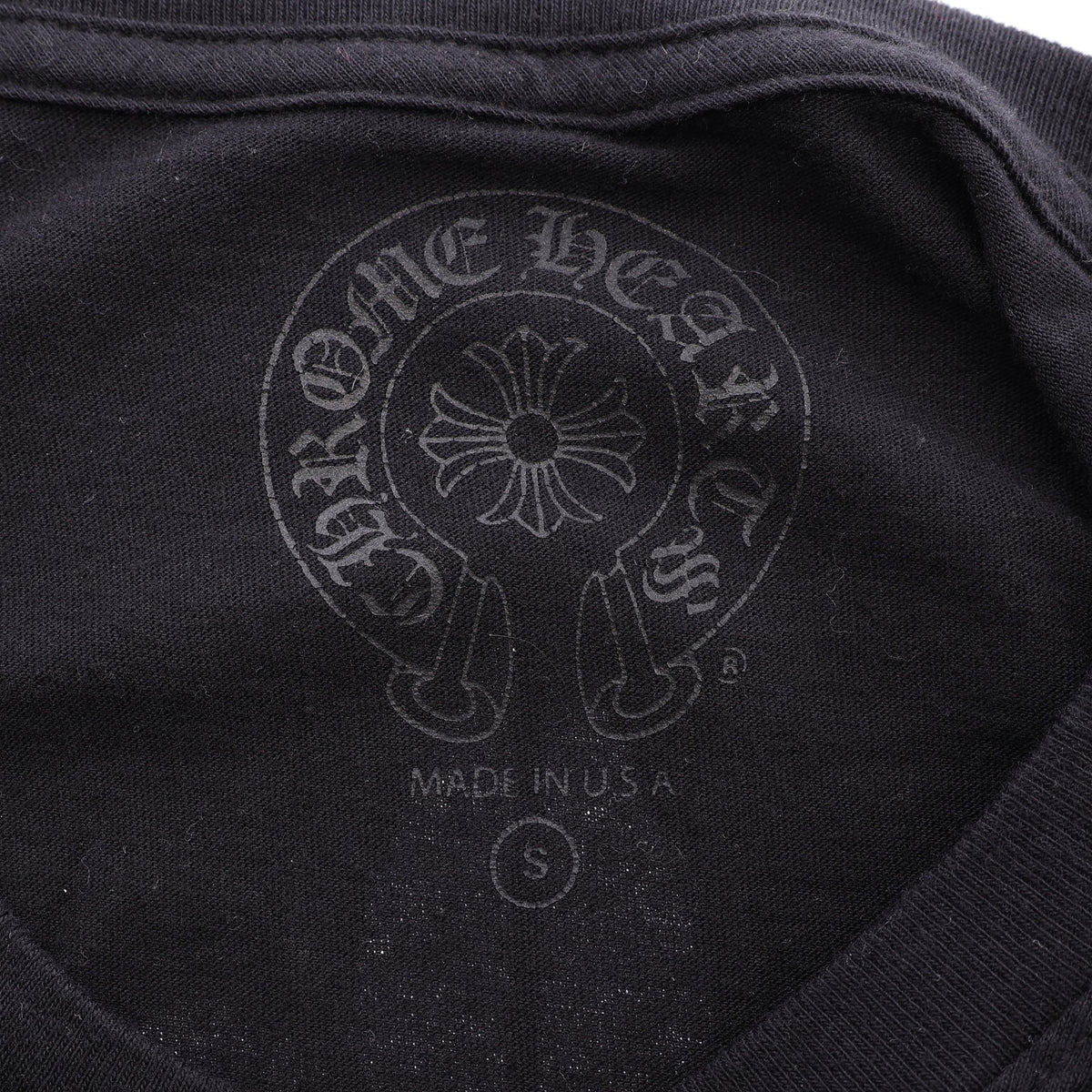 スクロールラベル 長袖Tシャツ コットン ブラック クロムハーツ トップス Chrome Hearts