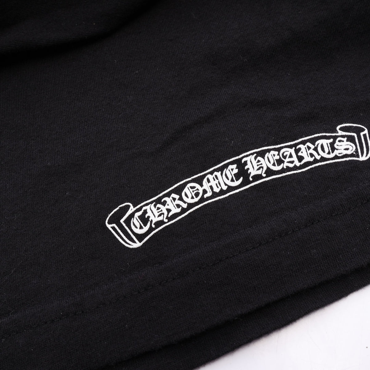 スクロールラベル 長袖Tシャツ コットン ブラック クロムハーツ トップス Chrome Hearts