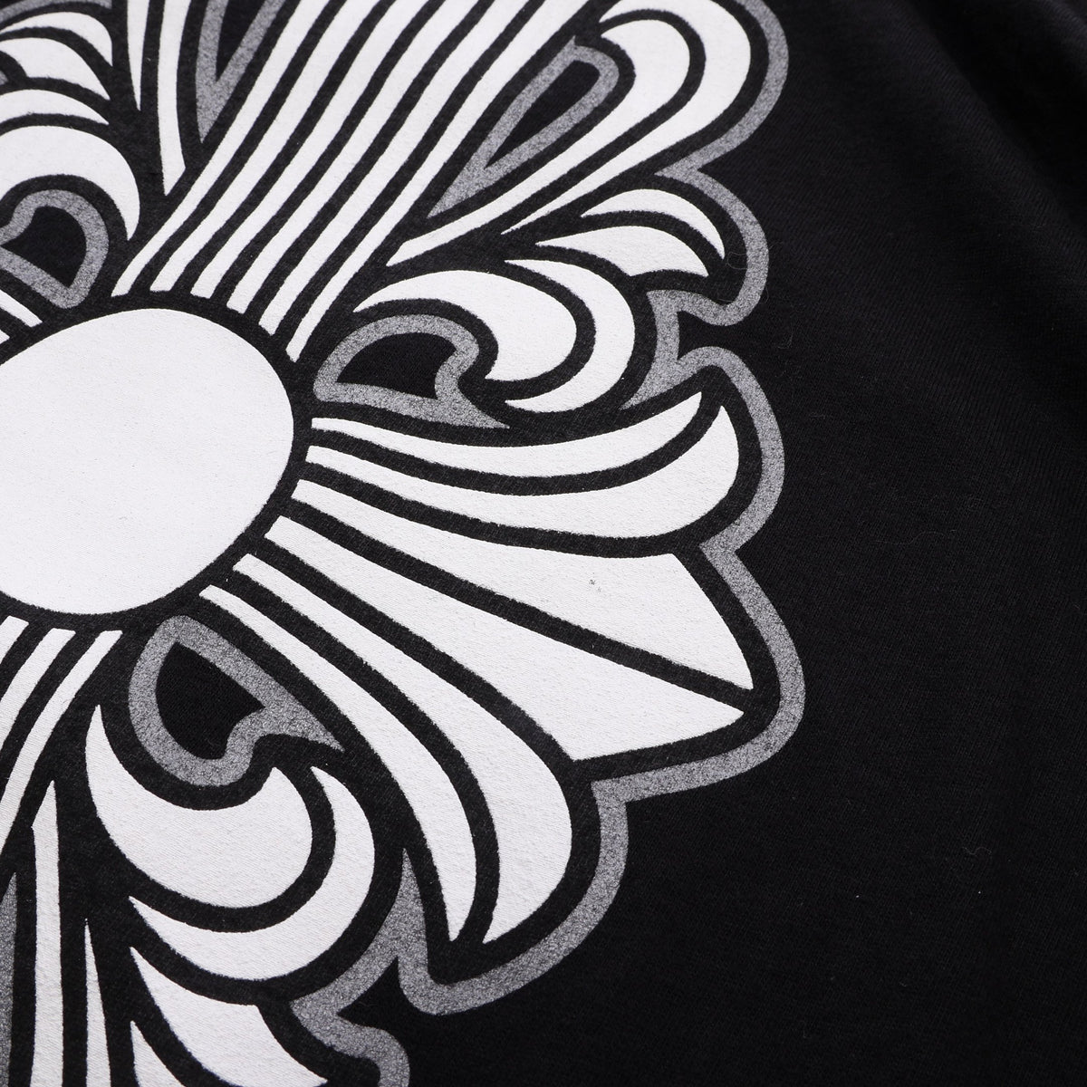 スクロールラベル 長袖Tシャツ コットン ブラック クロムハーツ トップス Chrome Hearts