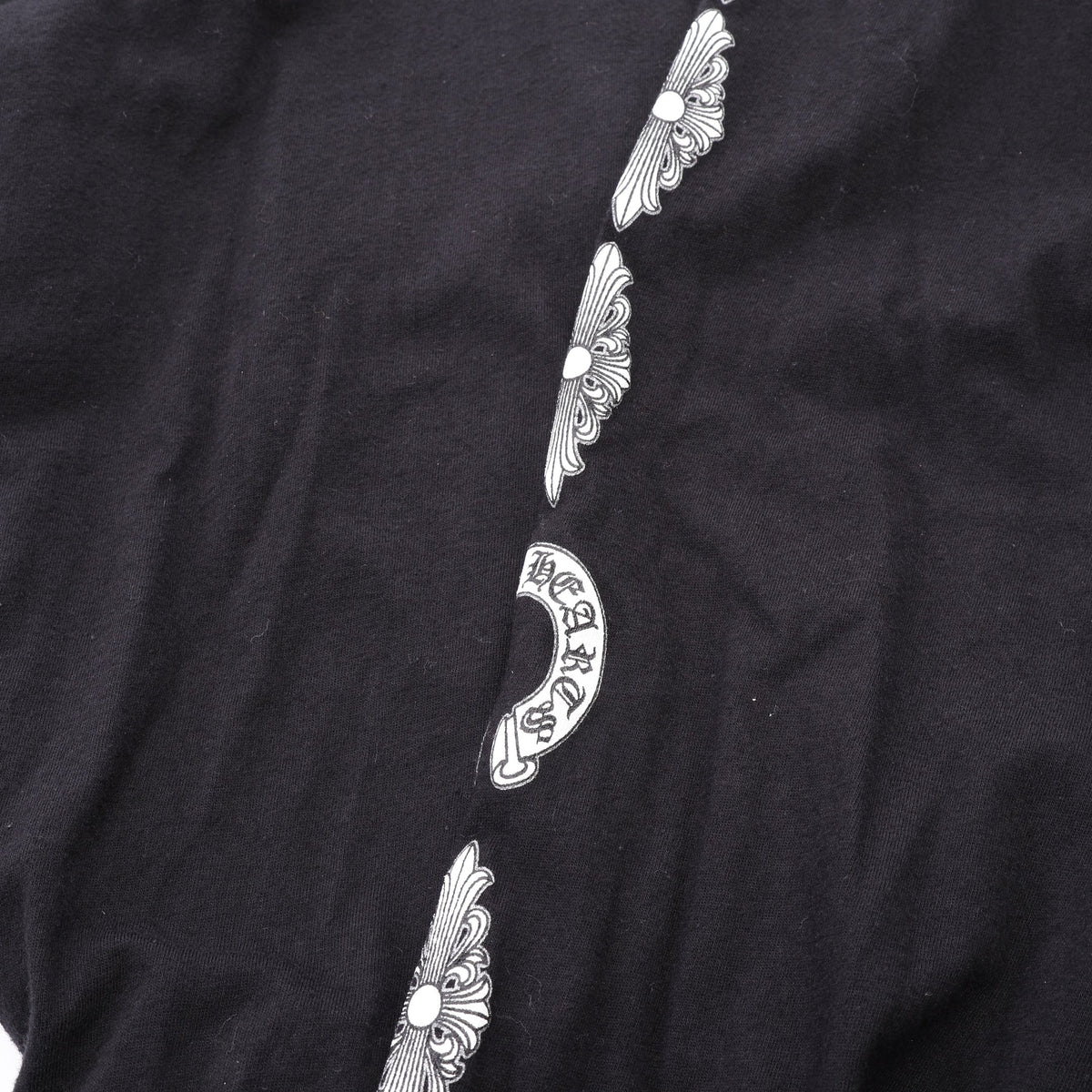 スクロールラベル 長袖Tシャツ コットン ブラック クロムハーツ トップス Chrome Hearts