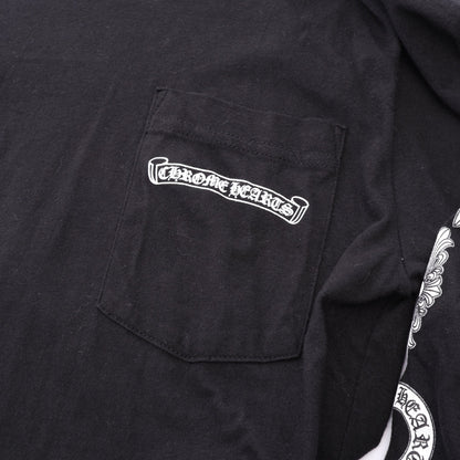 スクロールラベル 長袖Tシャツ コットン ブラック クロムハーツ トップス Chrome Hearts