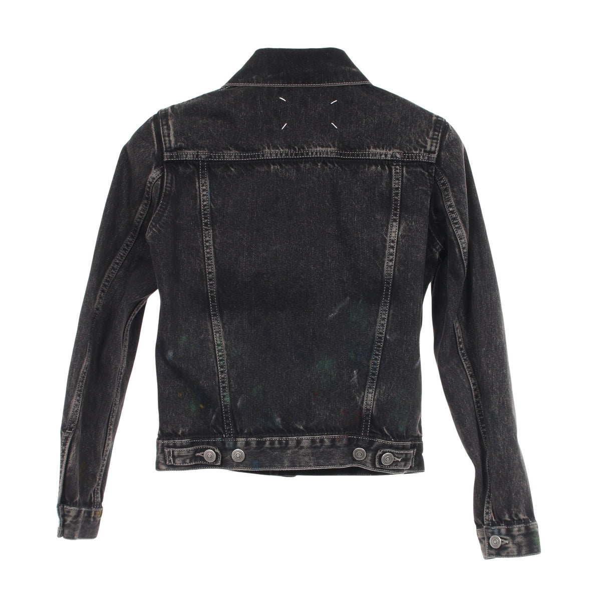 バックステッチ トラッカー ペイント加工 デニムジャケット コットン ダークグレー メゾンマルジェラ110 アウター Maison Margiela 1 10
