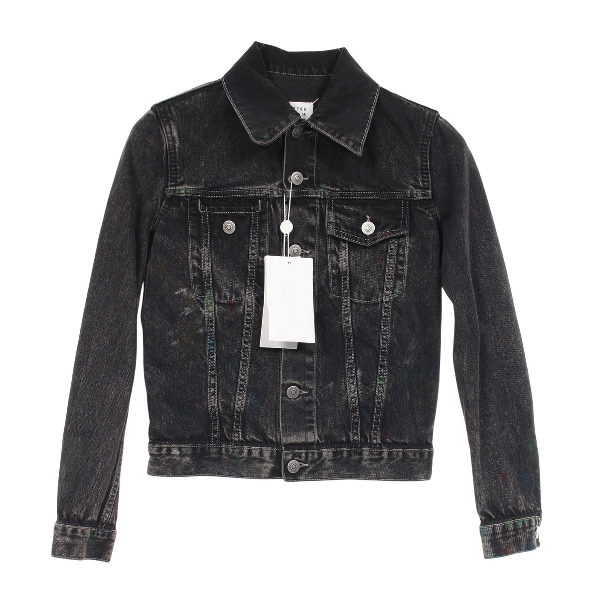 バックステッチ トラッカー ペイント加工 デニムジャケット コットン ダークグレー メゾンマルジェラ110 アウター Maison Margiela 1 10