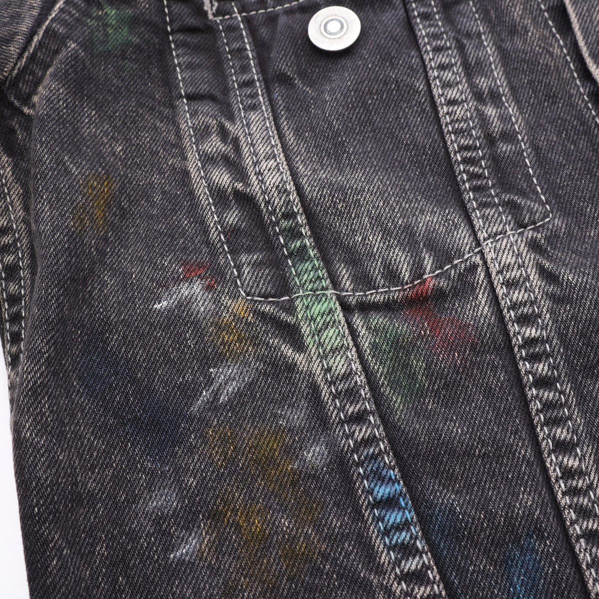 バックステッチ トラッカー ペイント加工 デニムジャケット コットン ダークグレー メゾンマルジェラ110 アウター Maison Margiela 1 10