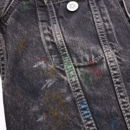 バックステッチ トラッカー ペイント加工 デニムジャケット コットン ダークグレー メゾンマルジェラ110 アウター Maison Margiela 1 10
