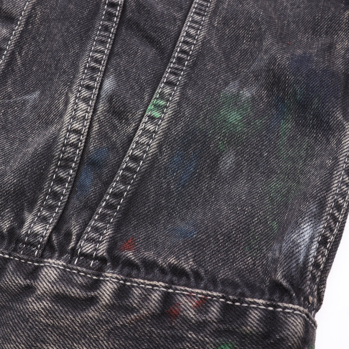 バックステッチ トラッカー ペイント加工 デニムジャケット コットン ダークグレー メゾンマルジェラ110 アウター Maison Margiela 1 10