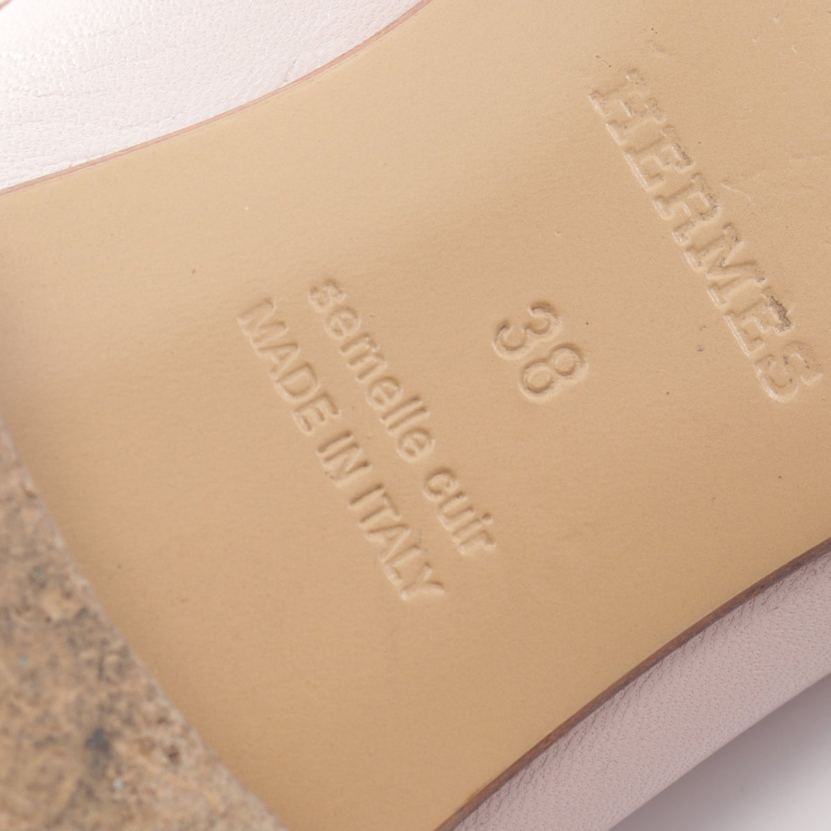 ロワイヤル モカシン レザー ピンク ホワイト エルメス シューズ HERMES