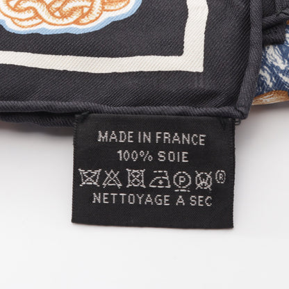 カレ90 SUPER SILK QUEST スカーフ シルク ブラック マルチカラー エルメス 財布・小物 HERMES