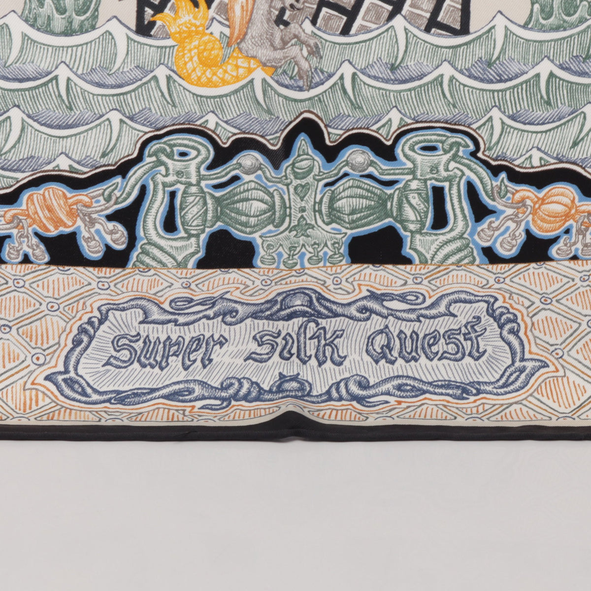 カレ90 SUPER SILK QUEST スカーフ シルク ブラック マルチカラー エルメス 財布・小物 HERMES