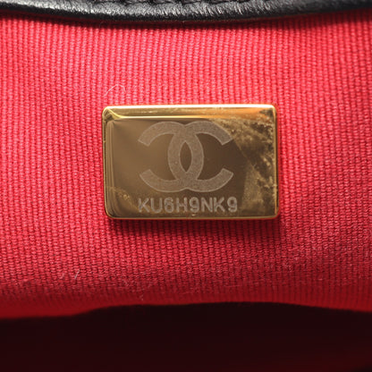 19 ディズヌフ マトラッセ コンビ金具 2WAY チェーンショルダーバッグ ラムスキン ブラック シャネル