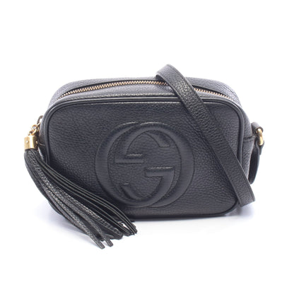 ソーホー インターロッキングG タッセル ショルダーバッグ レザー ブラック グッチ バッグ GUCCI