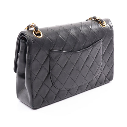 マトラッセ Wフラップ Wチェーンショルダーバッグ ラムスキン ブラック ゴールド金具 ヴィンテージ シャネル バッグ CHANEL