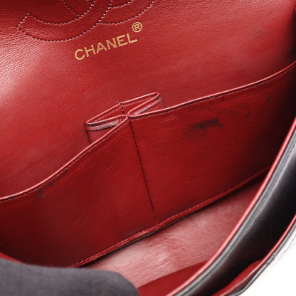 マトラッセ Wフラップ Wチェーンショルダーバッグ ラムスキン ブラック ゴールド金具 ヴィンテージ シャネル バッグ CHANEL
