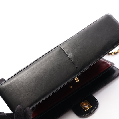マトラッセ Wフラップ Wチェーンショルダーバッグ ラムスキン ブラック ゴールド金具 ヴィンテージ シャネル バッグ CHANEL