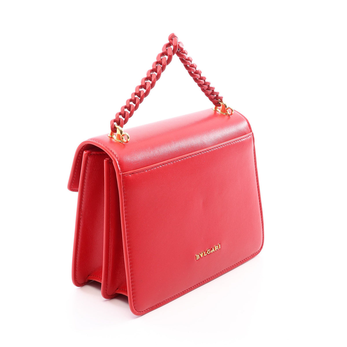 セルペンティ フォーエバー 2WAY チェーンハンドバッグ レザー レッド ブルガリ
