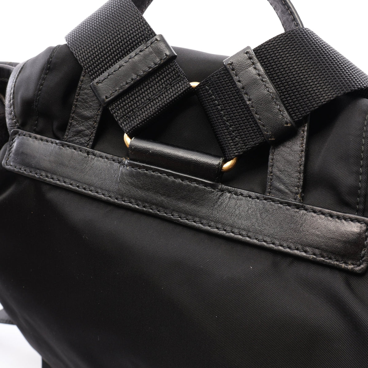 TESSUTO + SOFT CALF バックパック リュックサック ナイロン レザー ブラック プラダ