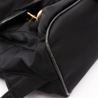 TESSUTO + SOFT CALF バックパック リュックサック ナイロン レザー ブラック プラダ