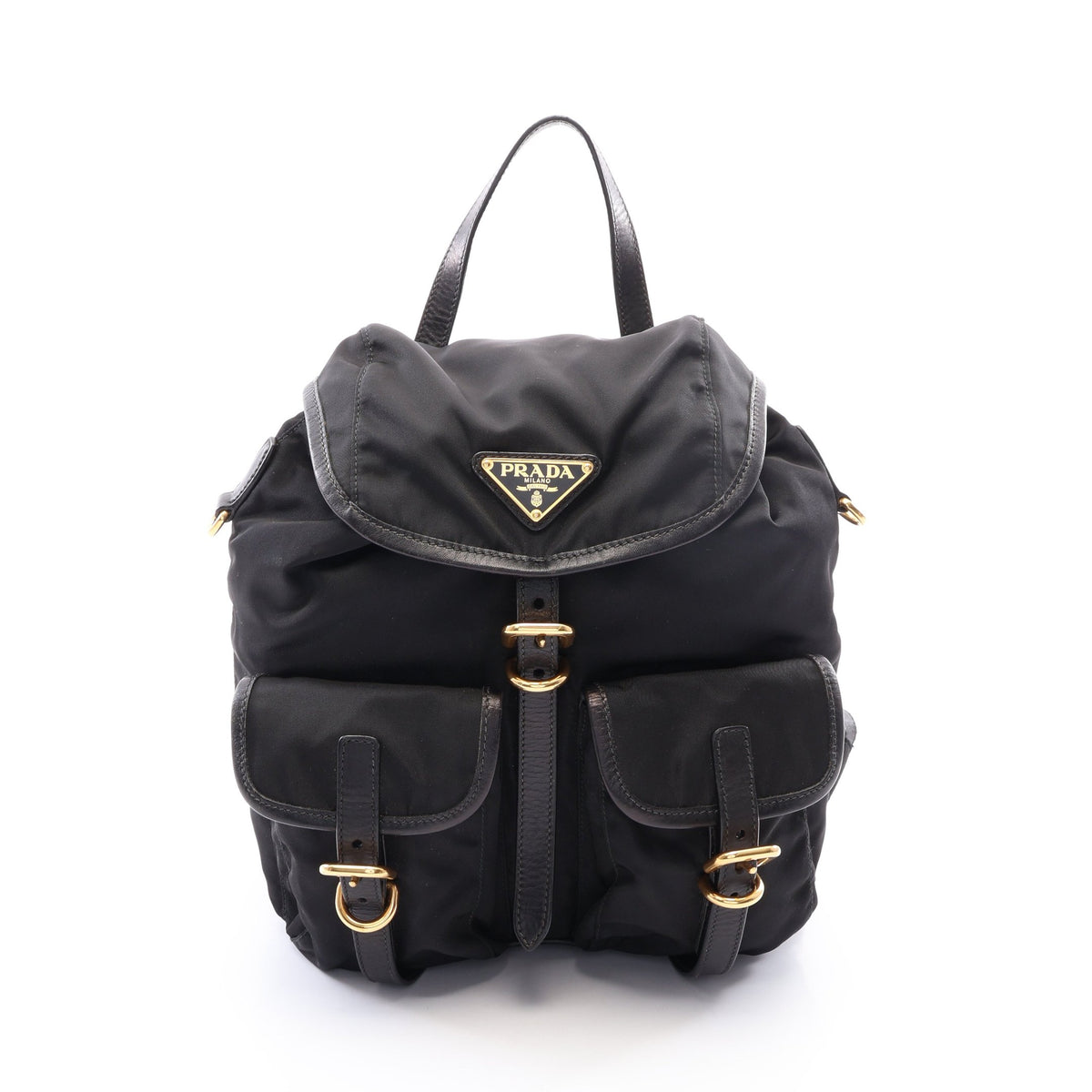 TESSUTO + SOFT CALF バックパック リュックサック ナイロン レザー ブラック プラダ