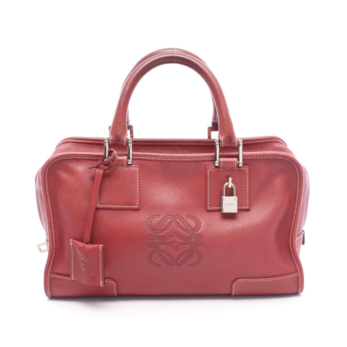 アマソナ28 ハンドバッグ レザー レッド ロエベ バッグ LOEWE