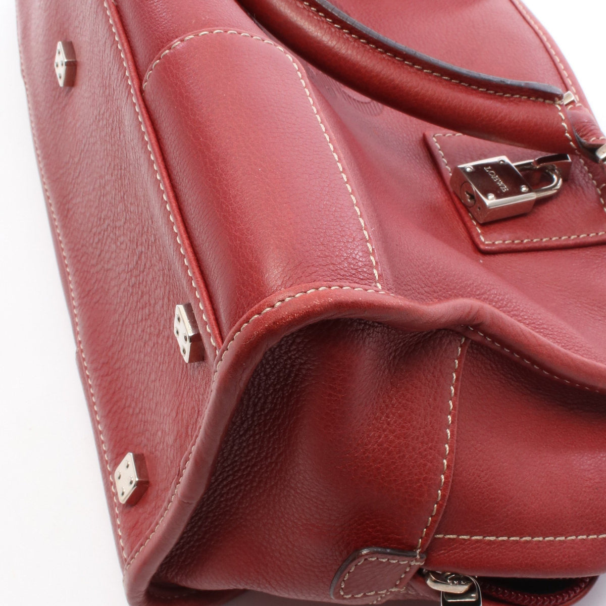 アマソナ28 ハンドバッグ レザー レッド ロエベ バッグ LOEWE