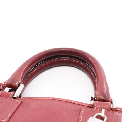 アマソナ28 ハンドバッグ レザー レッド ロエベ バッグ LOEWE