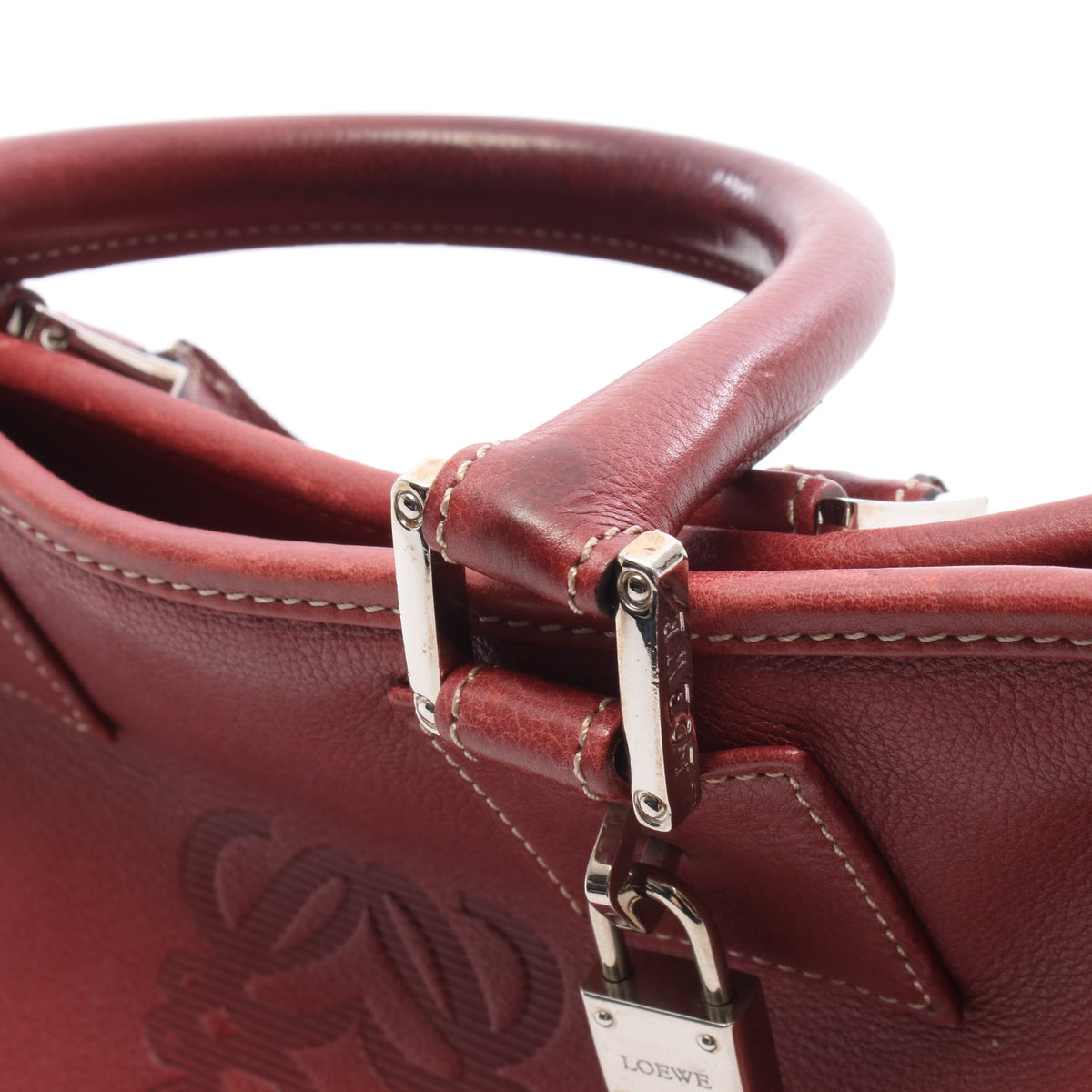 アマソナ28 ハンドバッグ レザー レッド ロエベ バッグ LOEWE