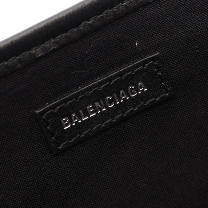 NAVY CABAS NEW M ネイビーカバ ハンドバッグ トートバッグ キャンバス レザー アイボリー ブラック バレンシアガ