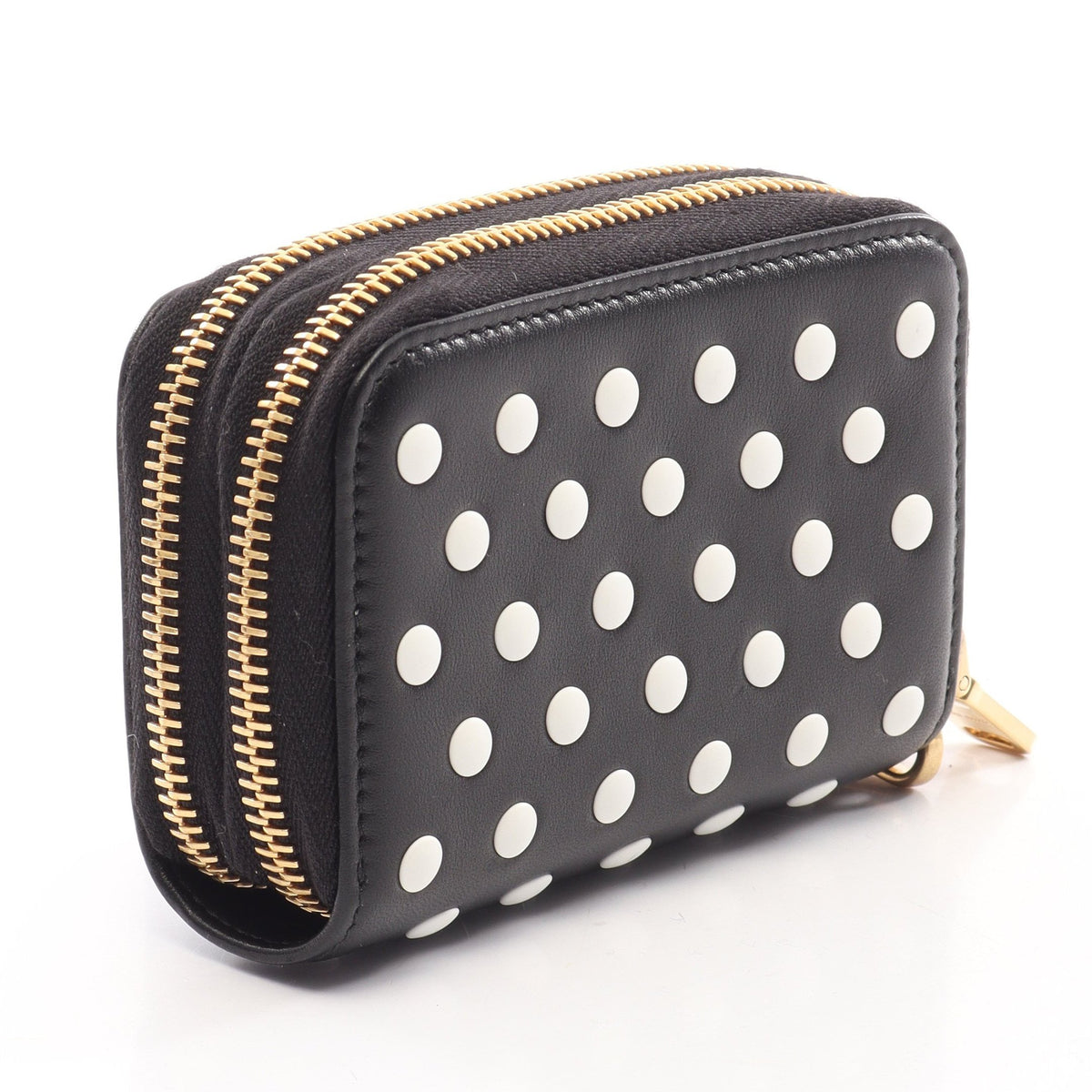 ドット カードケース コインケース レザー ブラック ホワイト ミュウミュウ 財布・小物 miu miu