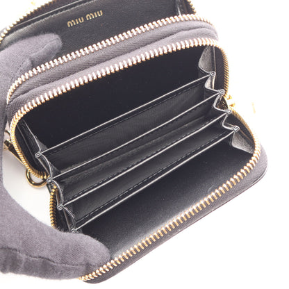 ドット カードケース コインケース レザー ブラック ホワイト ミュウミュウ 財布・小物 miu miu