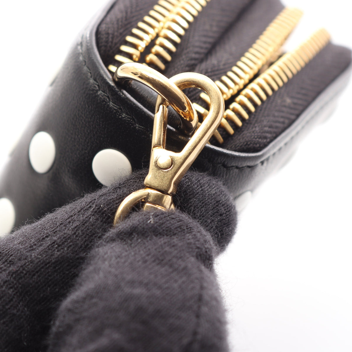 ドット カードケース コインケース レザー ブラック ホワイト ミュウミュウ 財布・小物 miu miu